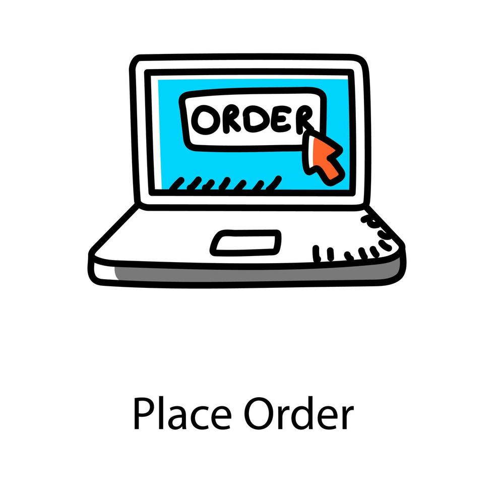 Hand drawn design of place order icon vector