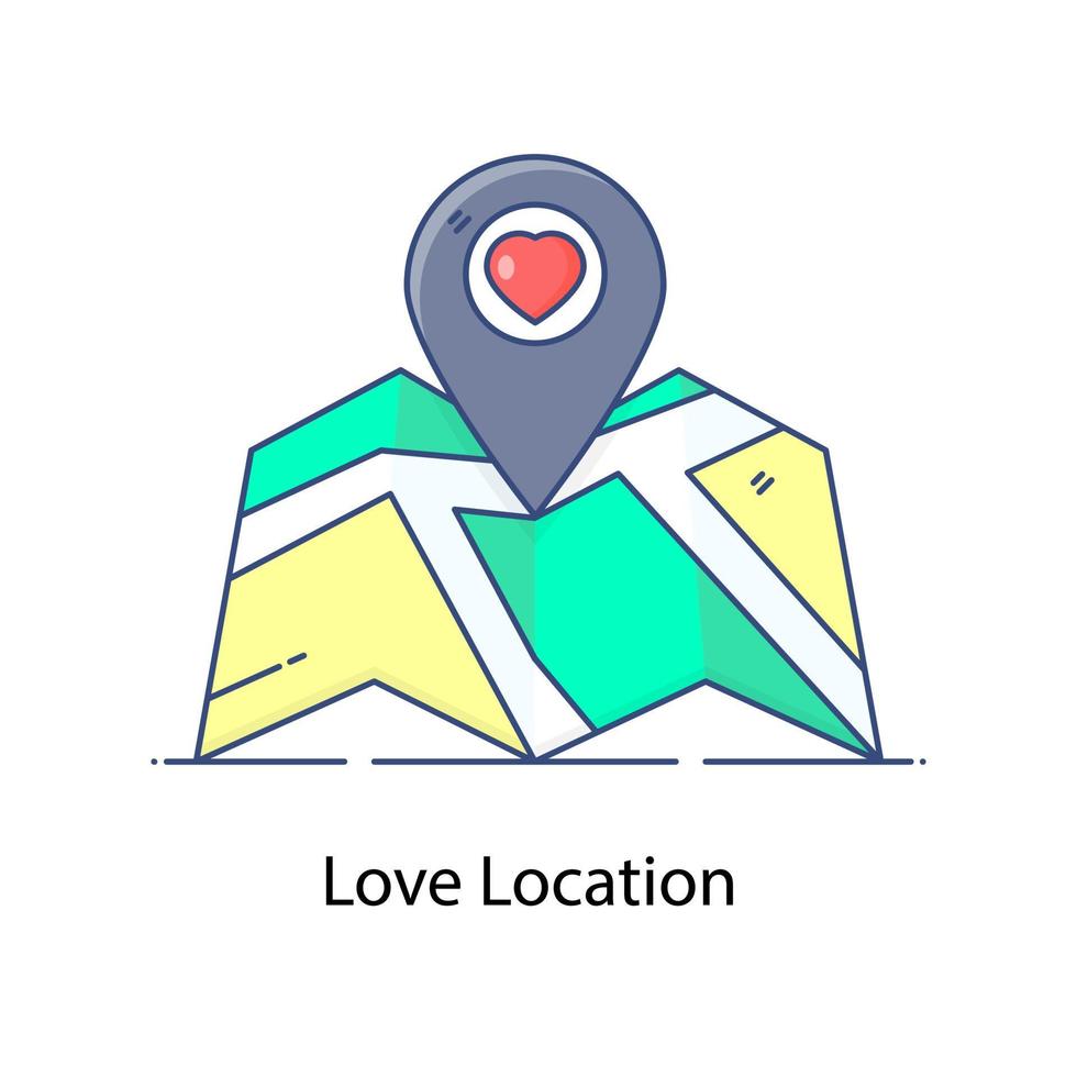 An icon of love location heart inside location pin vector