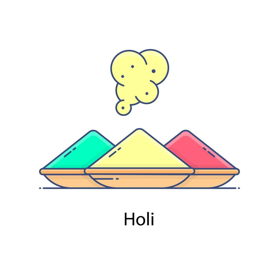An icon style of holi in editable flat style indian cultural event vector
