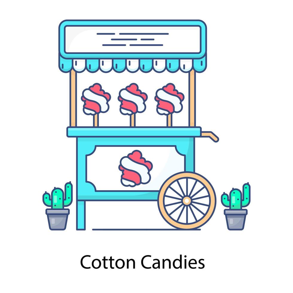 An icon of cotton candy in modern flat style vector