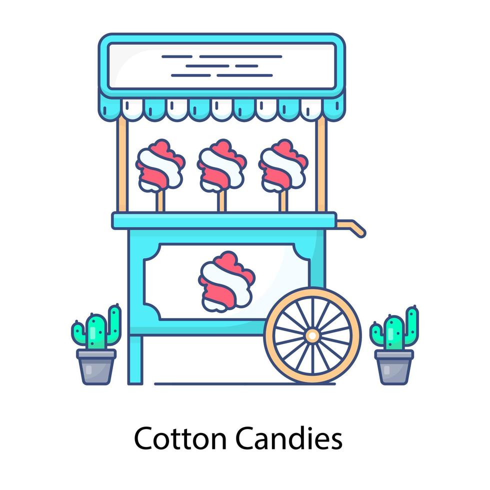 An icon of cotton candy in modern flat style vector
