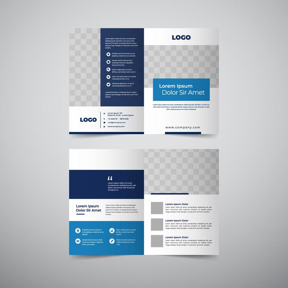 Empty bifold medical brochure template vector