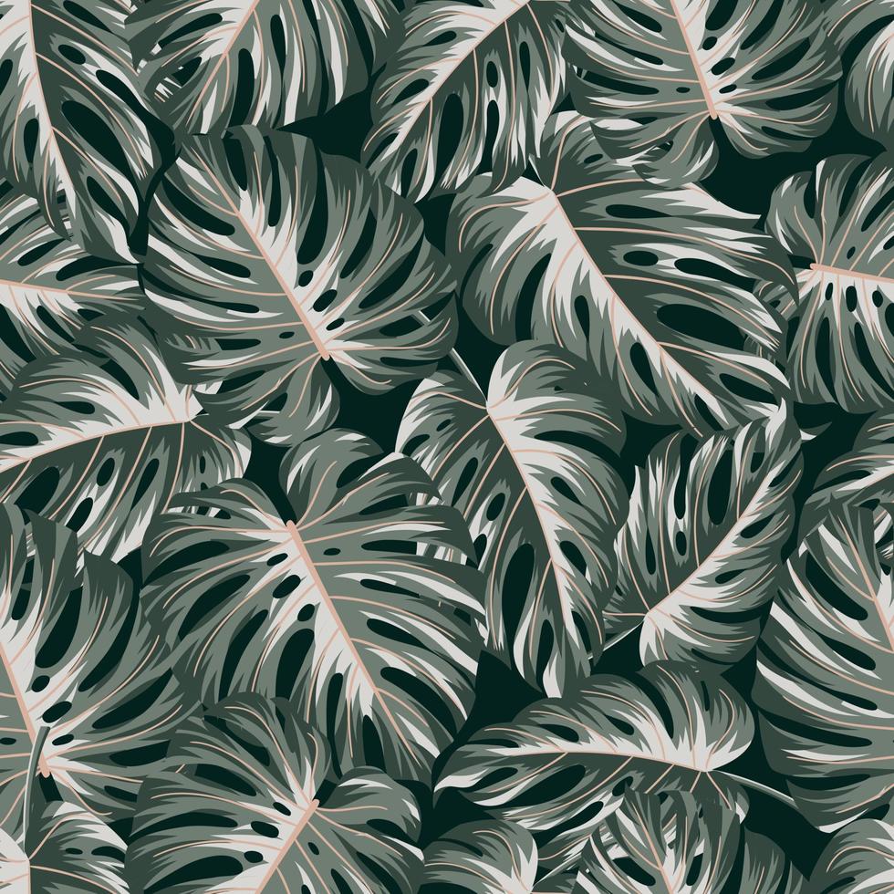 hojas tropicales, hojas de la selva de fondo sin fisuras patrón floral vector