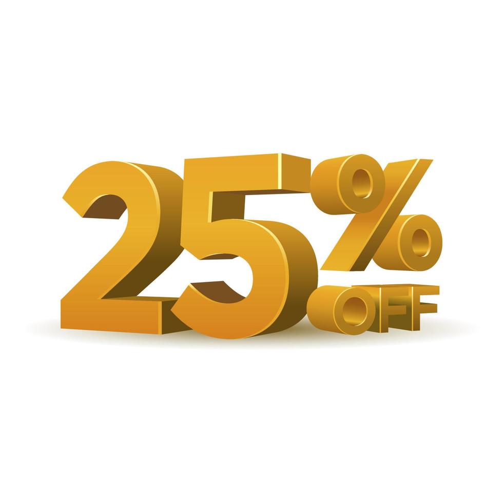 Gold percentage discount symbol vector