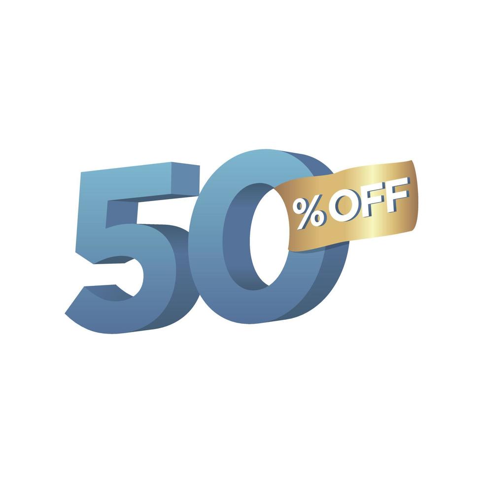 3d Percentage discount symbol vector