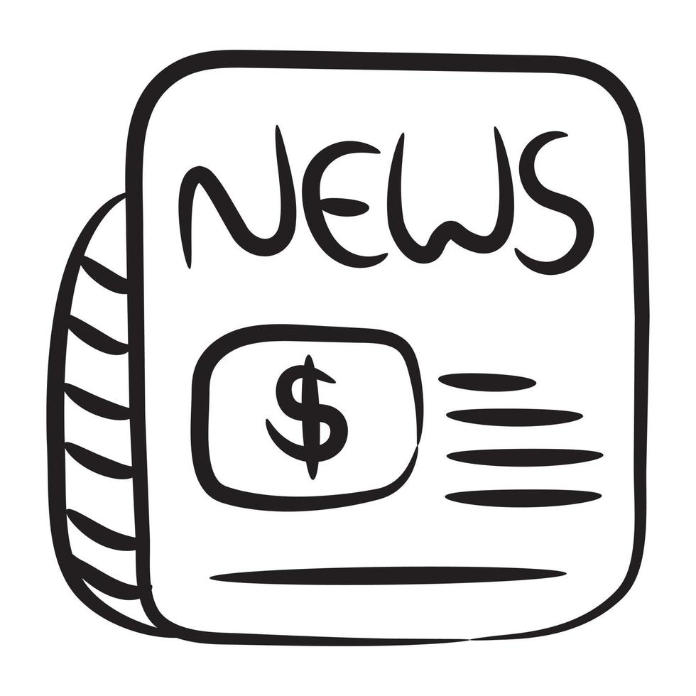Signo de dólar en papel doblado icono de concepto de noticias de negocios vector