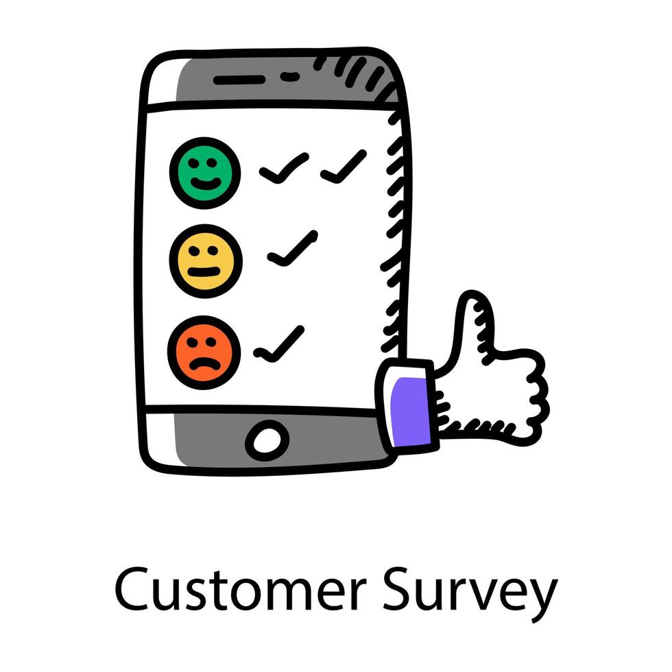 móvil con el pulgar hacia arriba que muestra el icono de reseñas de productos vector