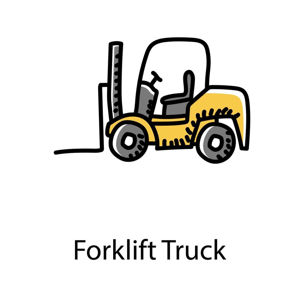 A heavy industrial vehicle forklift truck icon vector