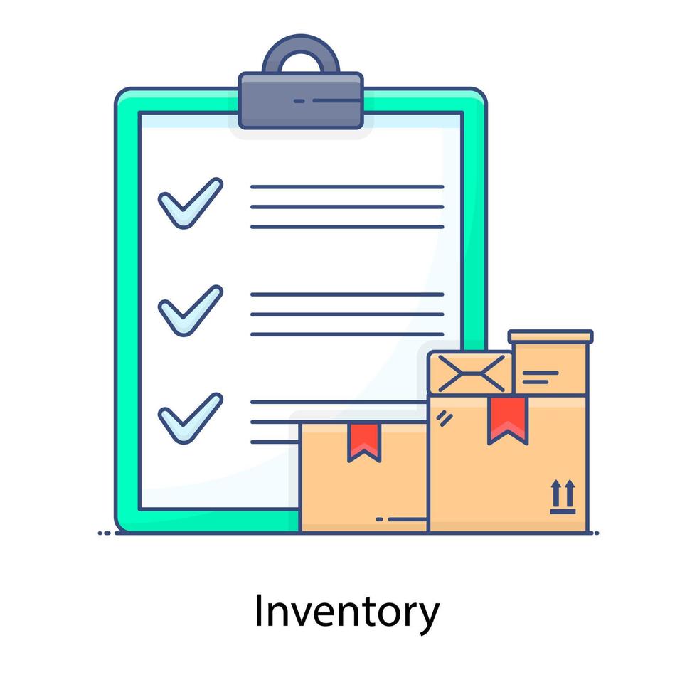 cartones con lista de inventario de documentos vector