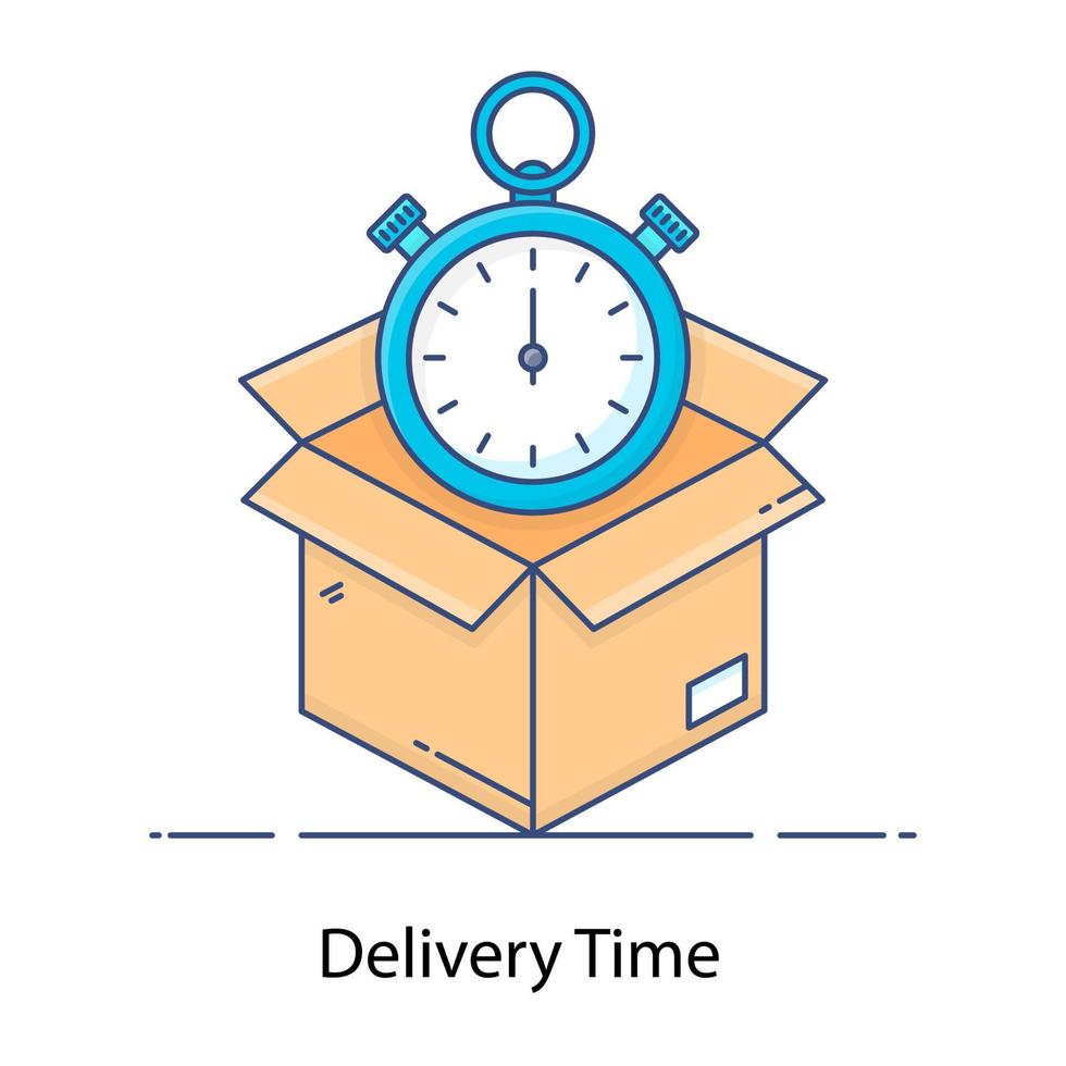 An icon design of delivery time logistics delivery in flat style vector