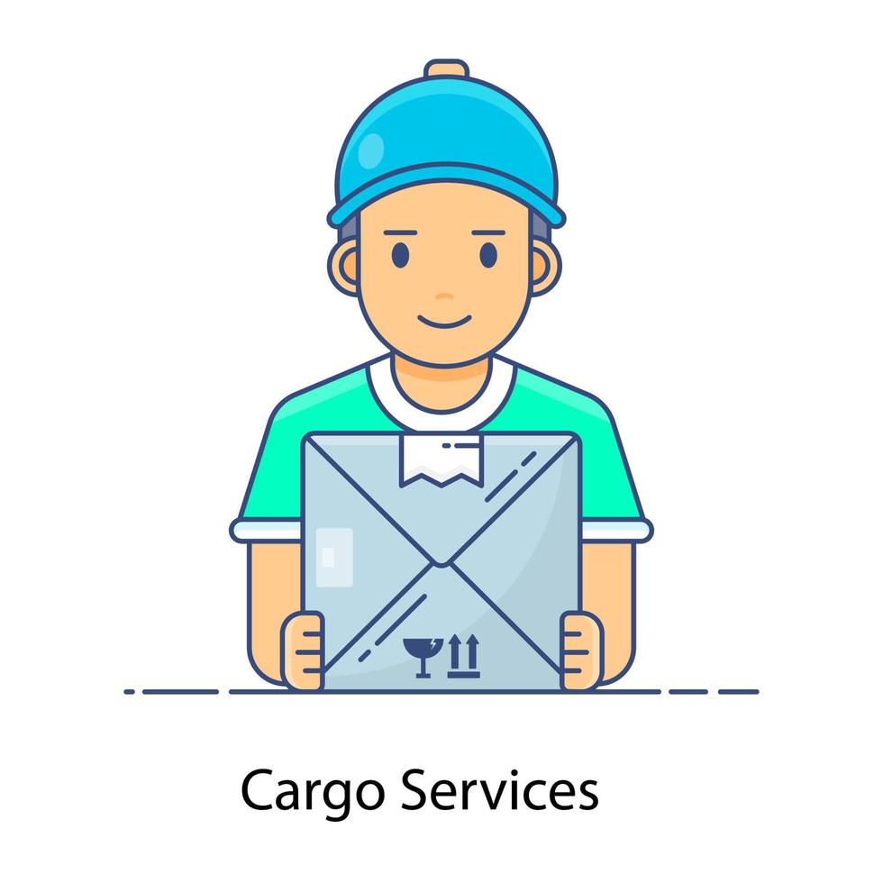 A person who provides delivery services cargo services vector