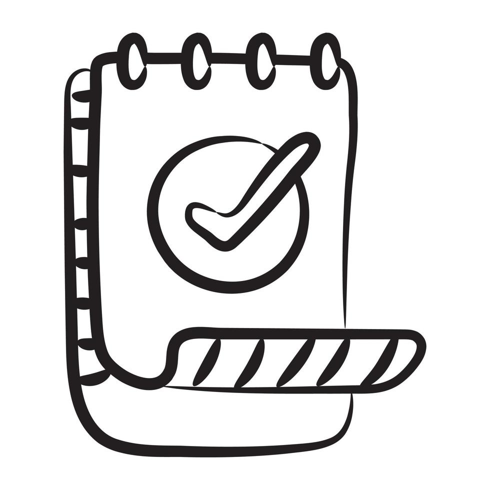 diseño de doodle de vector de calendario de icono de planificador