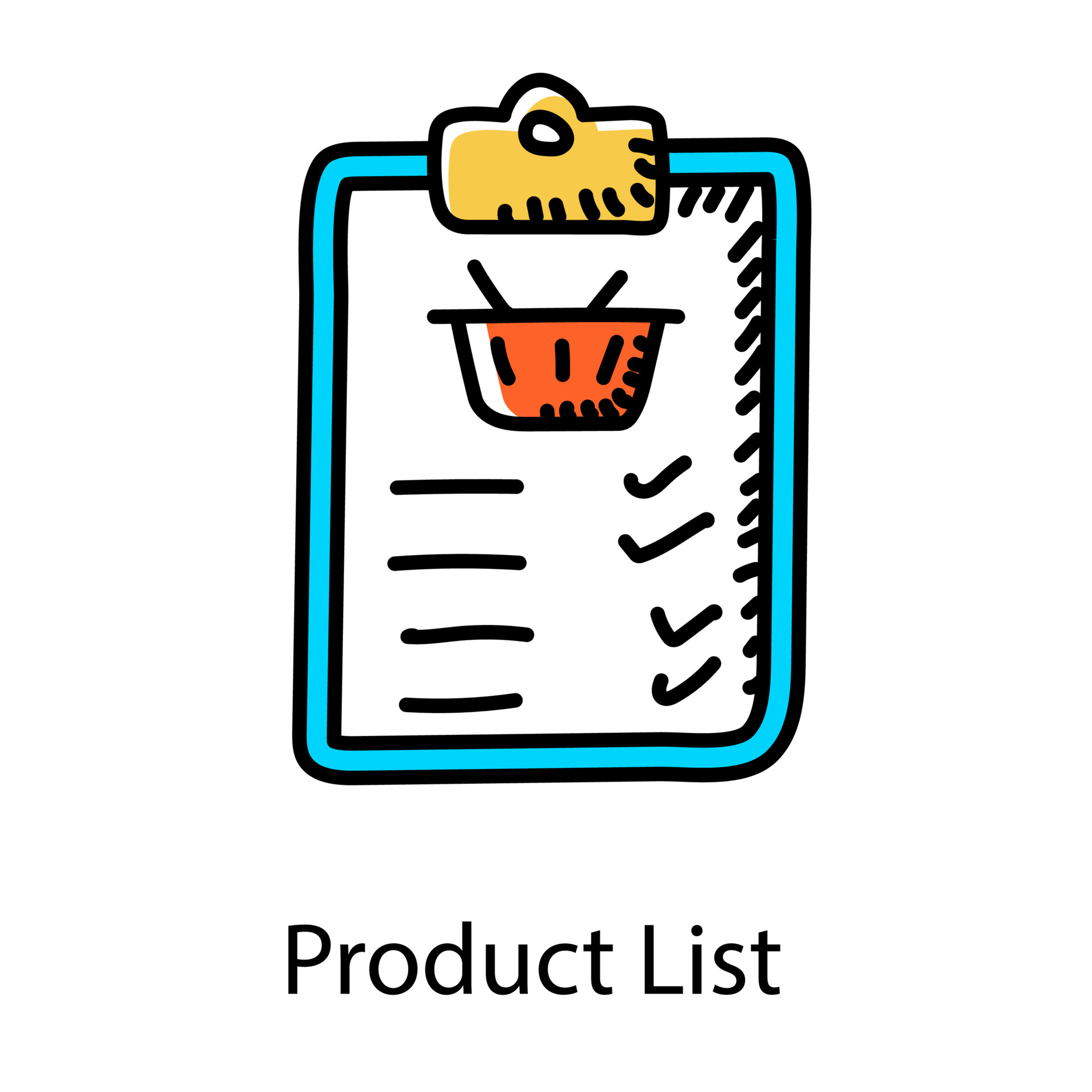 Doodle icon of product list things to buy 5052006 Vector Art at Vecteezy