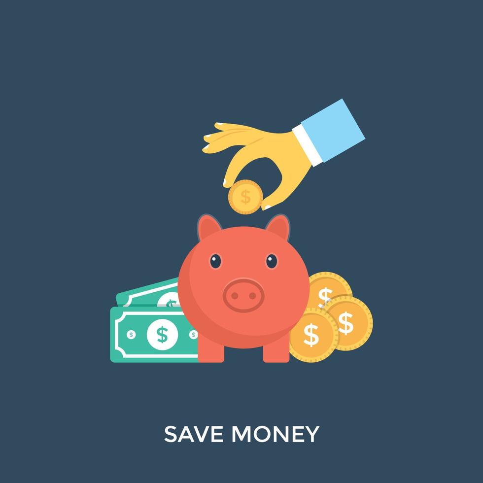 conceptos de ahorro de dinero vector