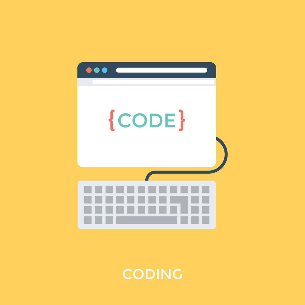 Trendy Coding Concepts vector