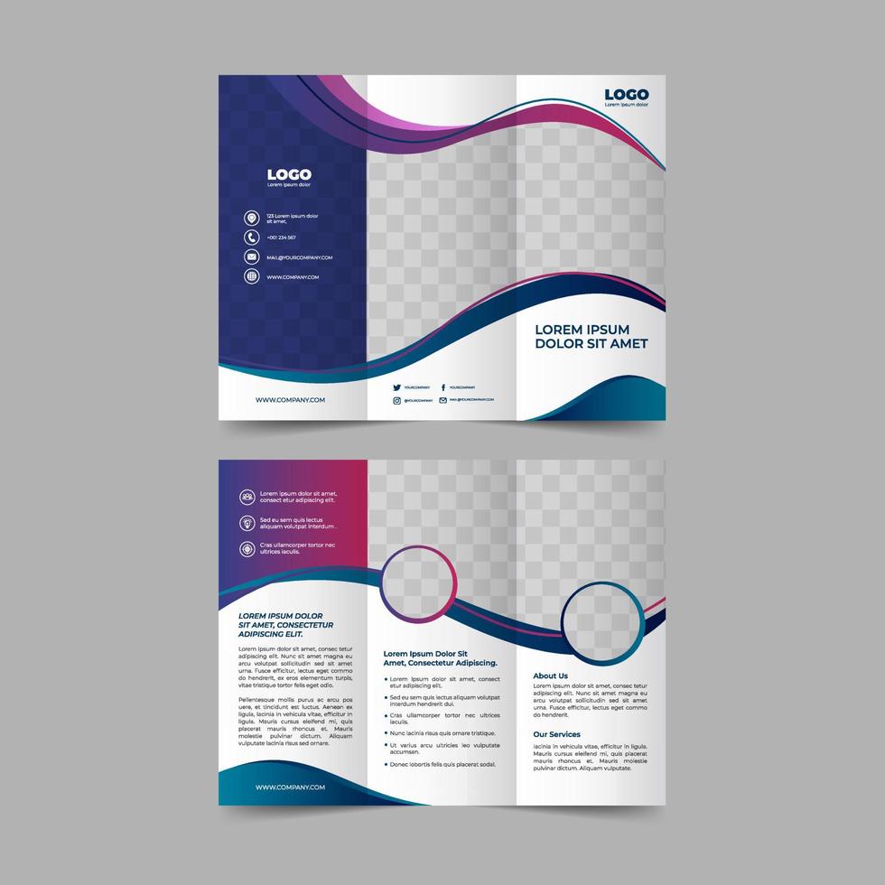 Trifold brochure template design vector