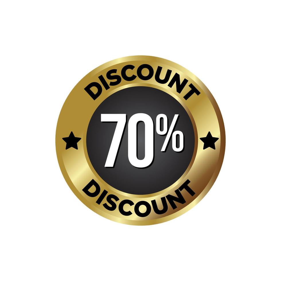Discount Badge, on golden and black colour background vector