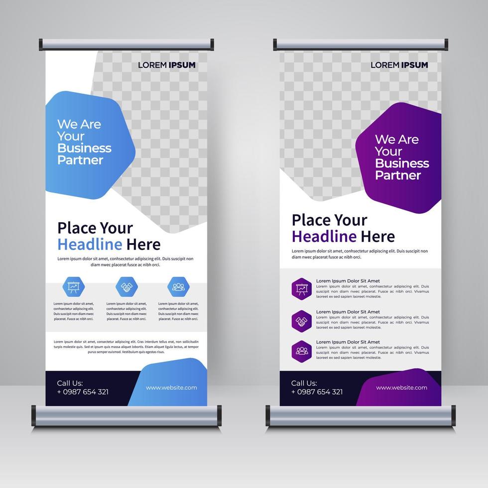 Corporate rollup or X banner design template vector