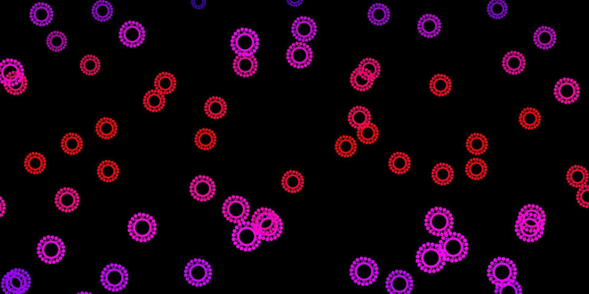 Dark purple, pink vector texture with disease symbols.
