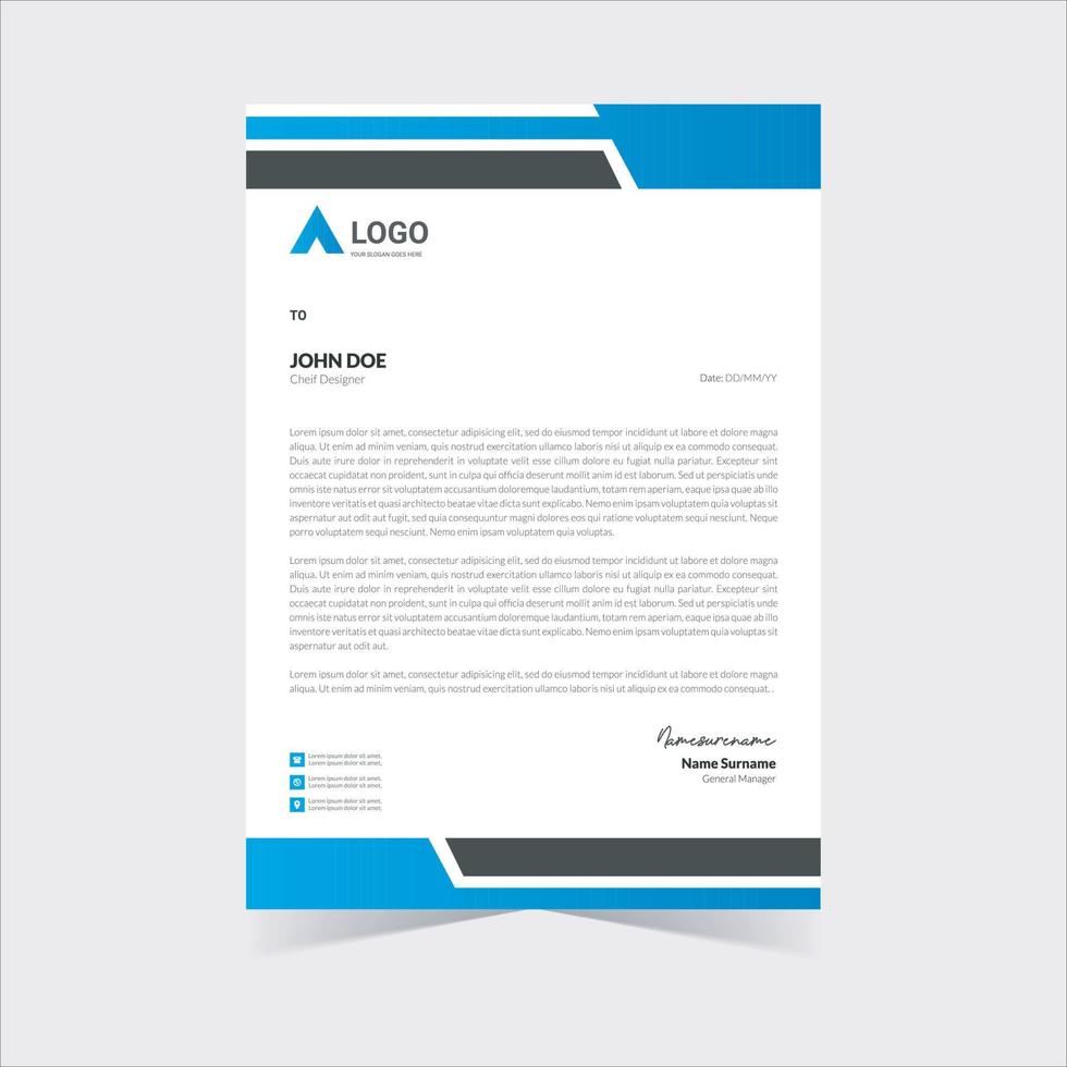 Corporate Letterhead  Design vector