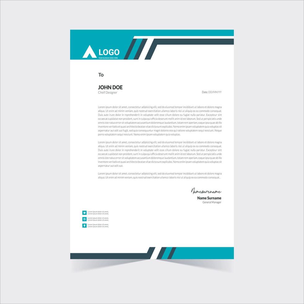 Corporate Letterhead  Design vector