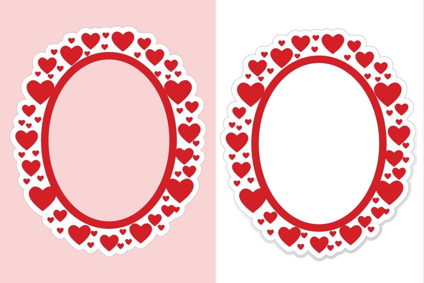 Oval Shape Love Vector Frame Use For Print Template Photo Frame 