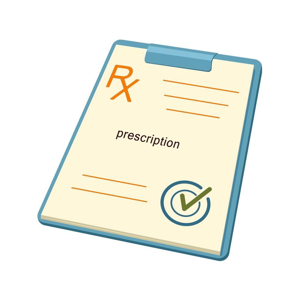 Rx form for prescription drugs for printing. vector