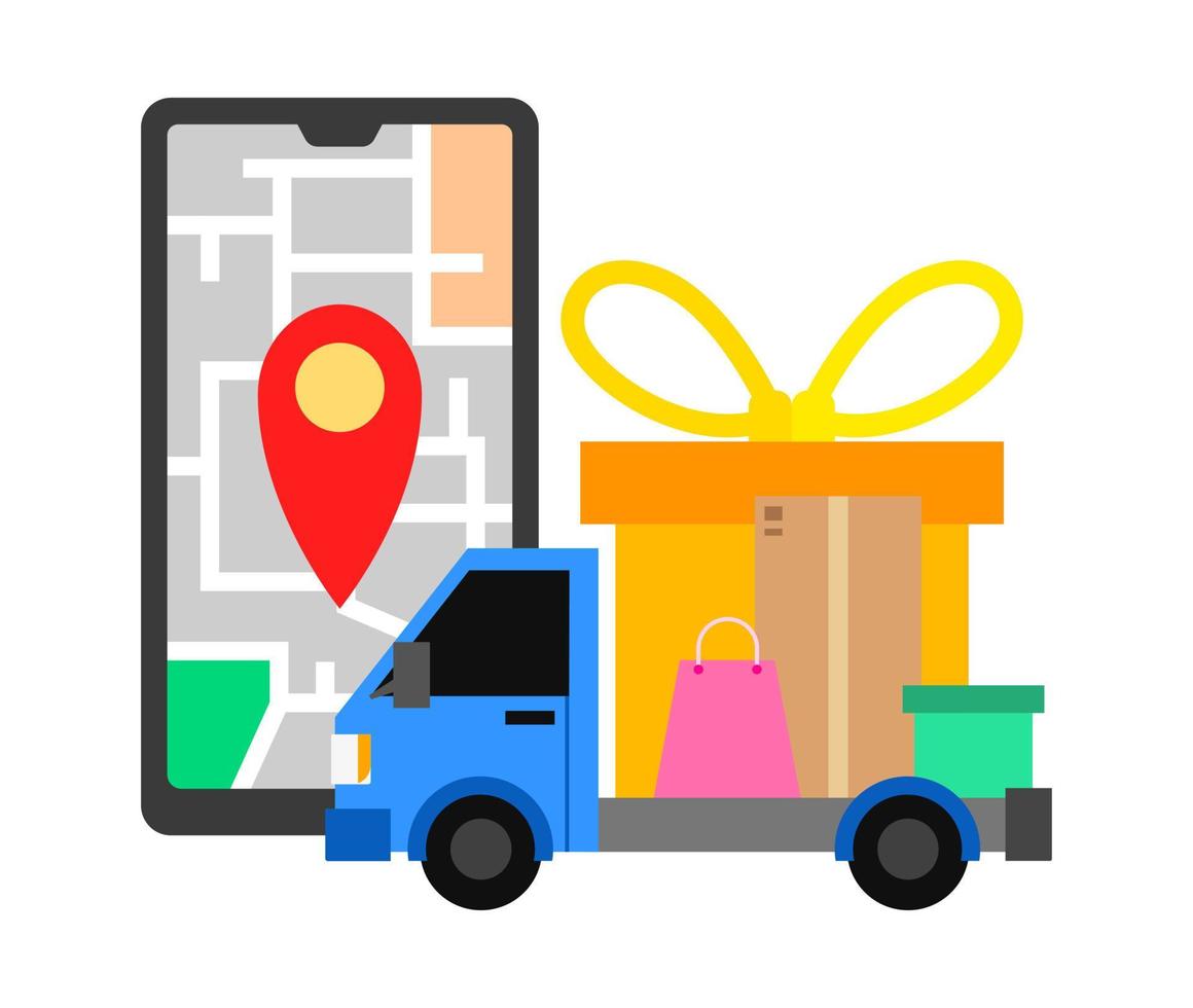 Delivery service and map location marker vector