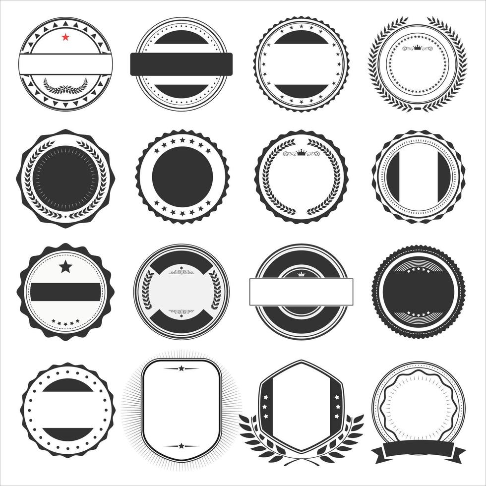 Set of blank retro vintage badges vector