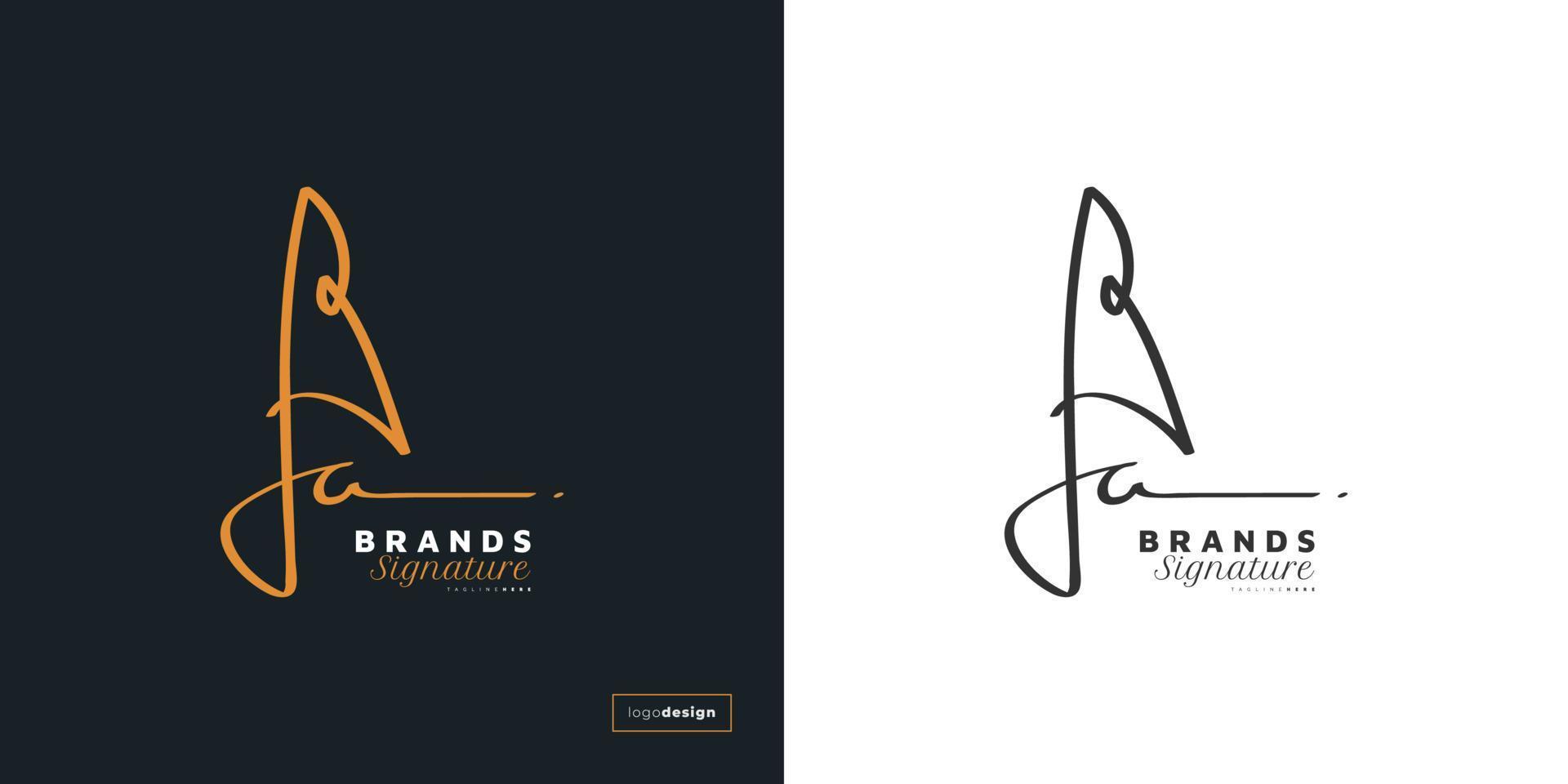 Elegant Initial Letter B and A Logo Design with Handwriting Style. BA Signature Logo or Symbol for Business Identity vector