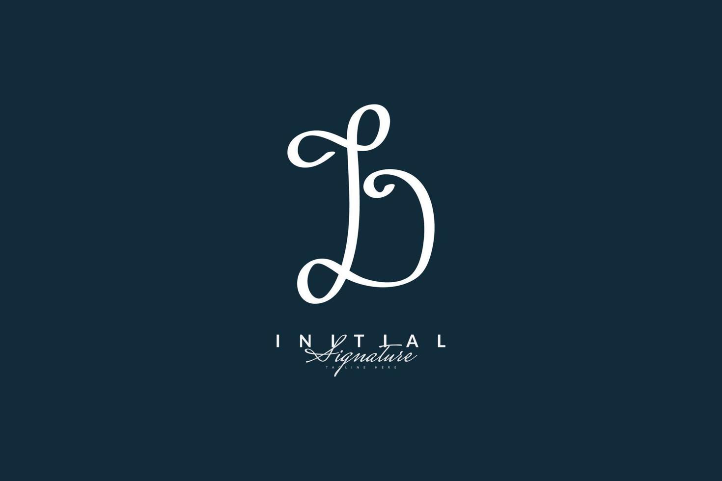 Initial D Logo Design with Handwriting Style. Letter D Signature Logo or Symbol for Wedding, Fashion, Jewelry, Boutique, Botanical, Floral and Business Identity vector