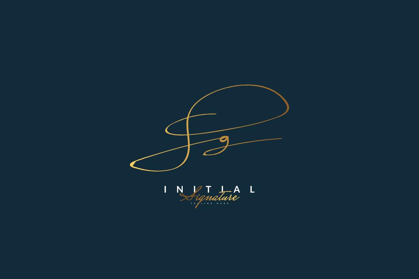 SG Initial Signature Logo or Symbol with Handwriting Style for Wedding, Fashion, Jewelry, Boutique, Botanical, Floral and Business Identity vector