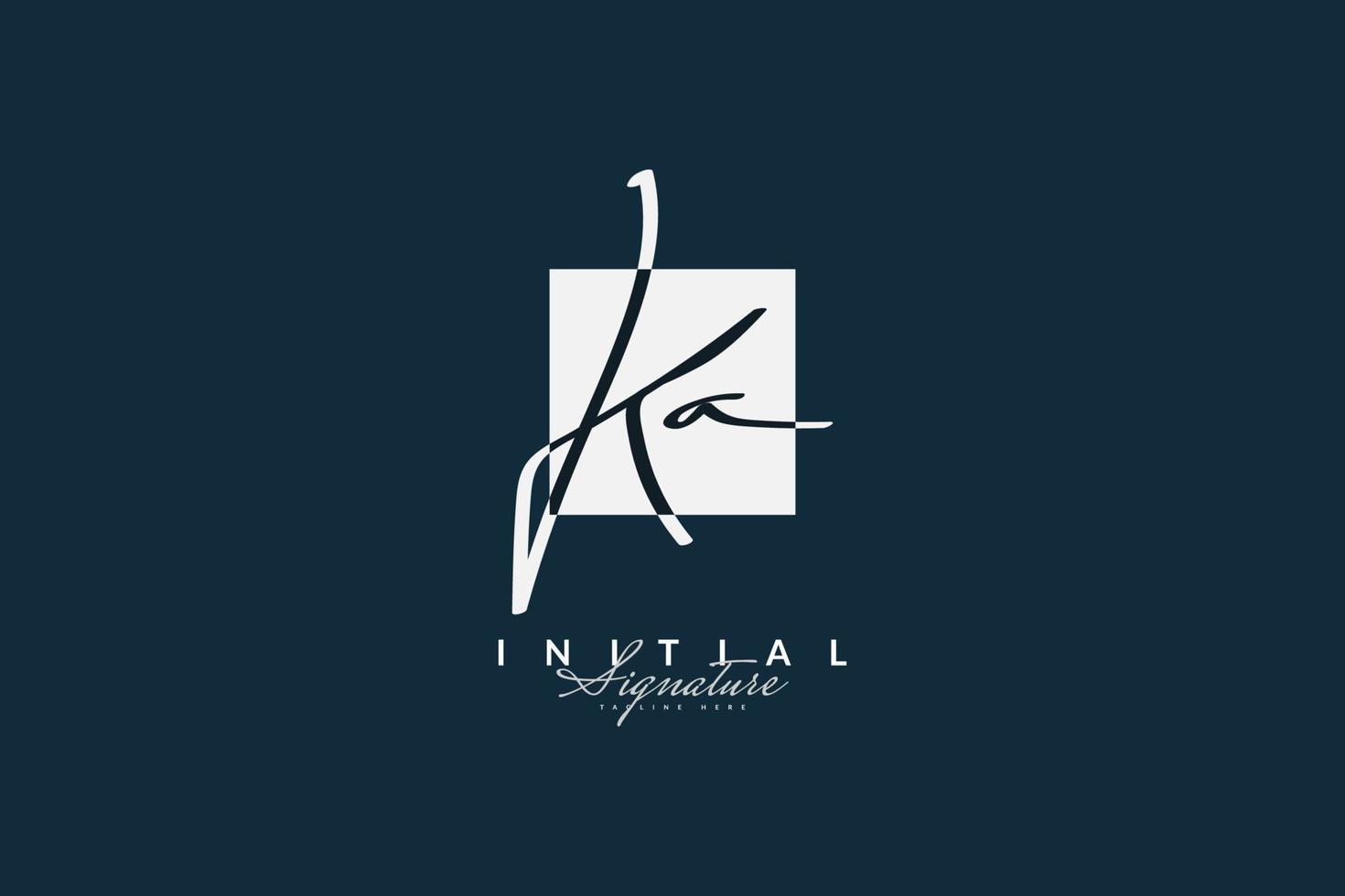 KA Initial Signature Logo or Symbol with Handwriting Style for Wedding, Fashion, Jewelry, Boutique, Botanical, Floral and Business Identity vector