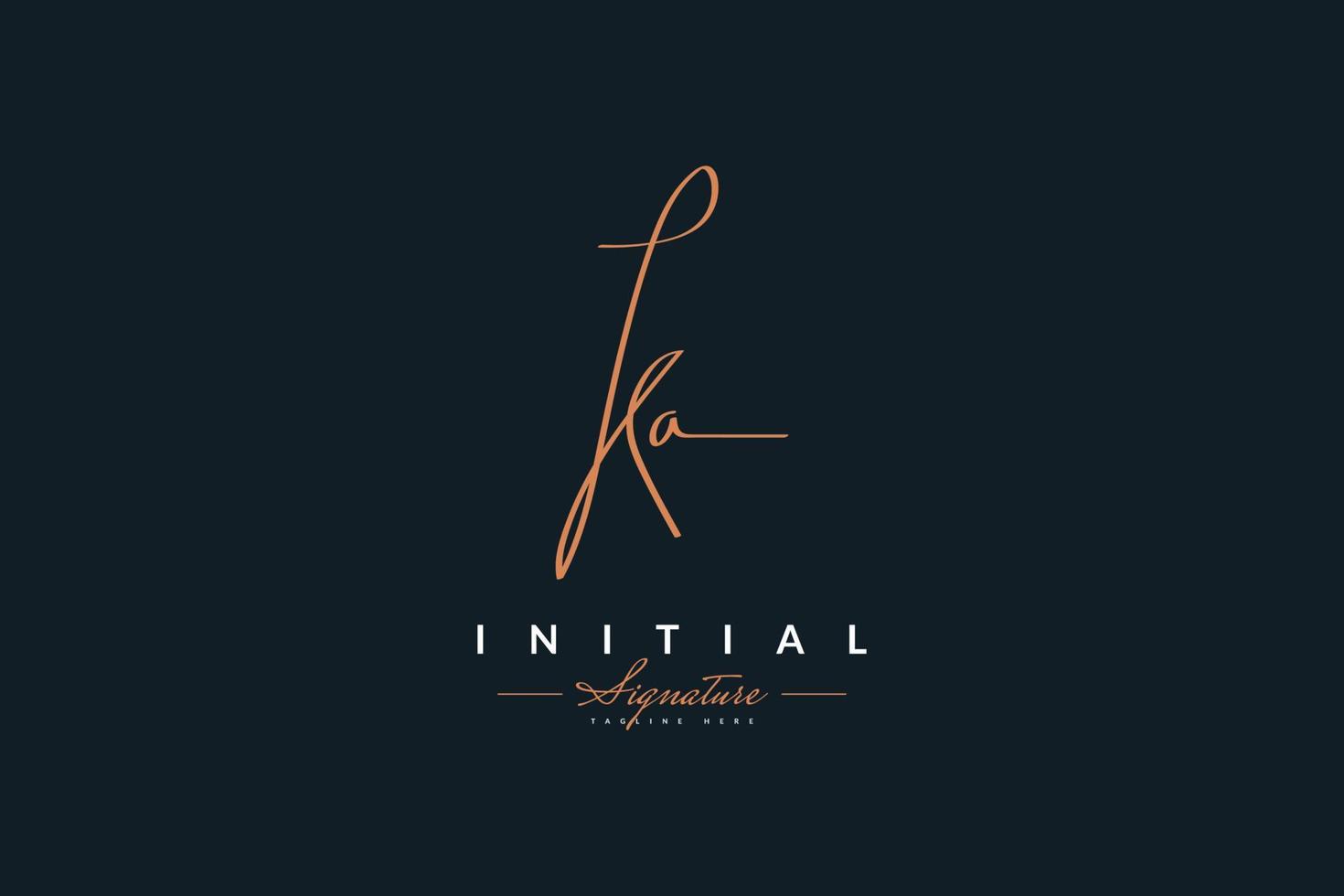 letra k minimalista y un diseño de logotipo con estilo de escritura a mano. logotipo o símbolo de la firma ka para bodas, moda, joyería, boutique, identidad botánica, floral y comercial vector