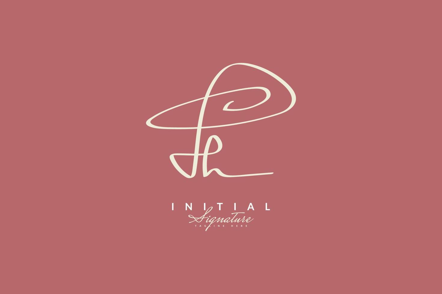 Initial J and H Logo Design in Vintage Handwriting Style. JH Signature Logo or Symbol for Business Identity vector