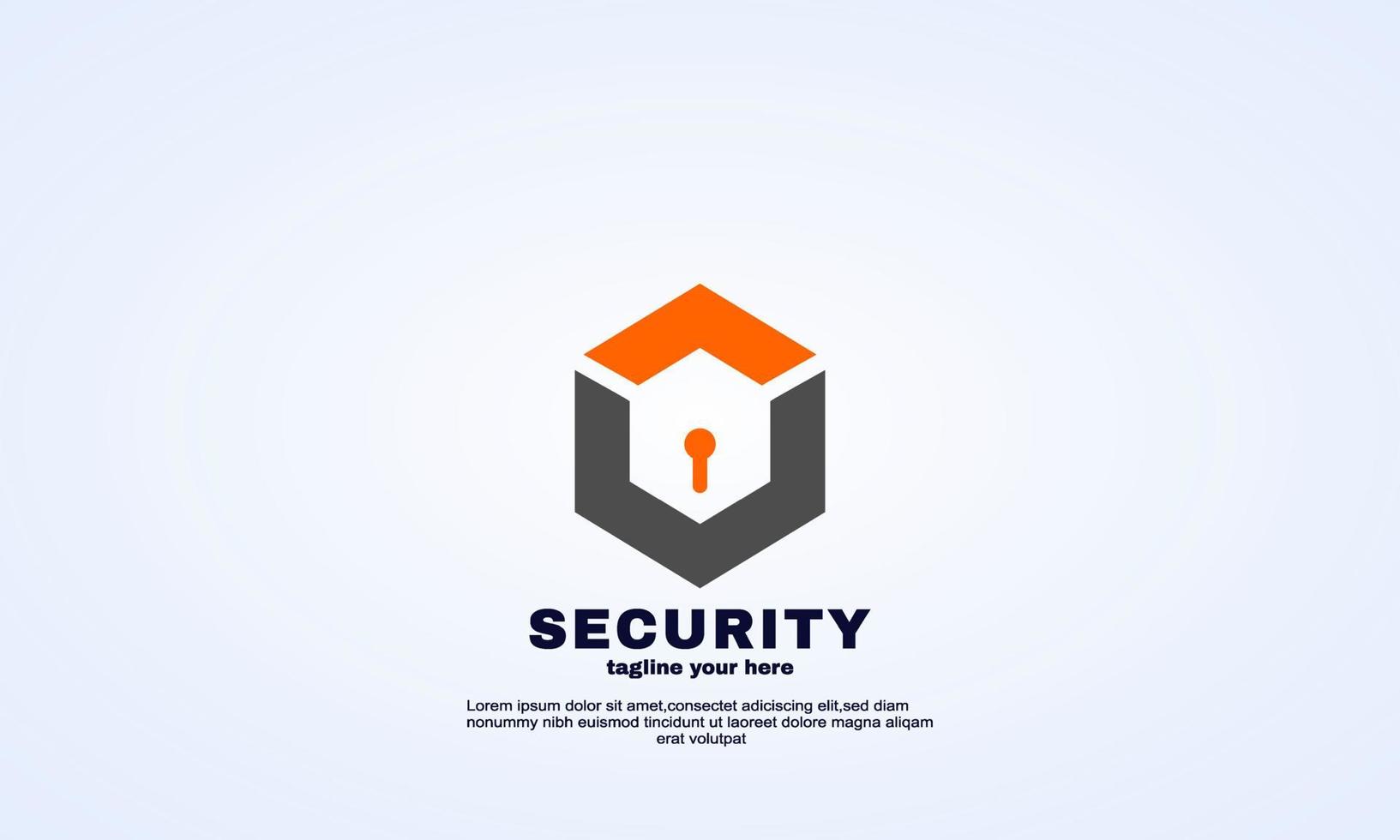 logotipo de seguridad vectorial con icono de candado en el interior vector