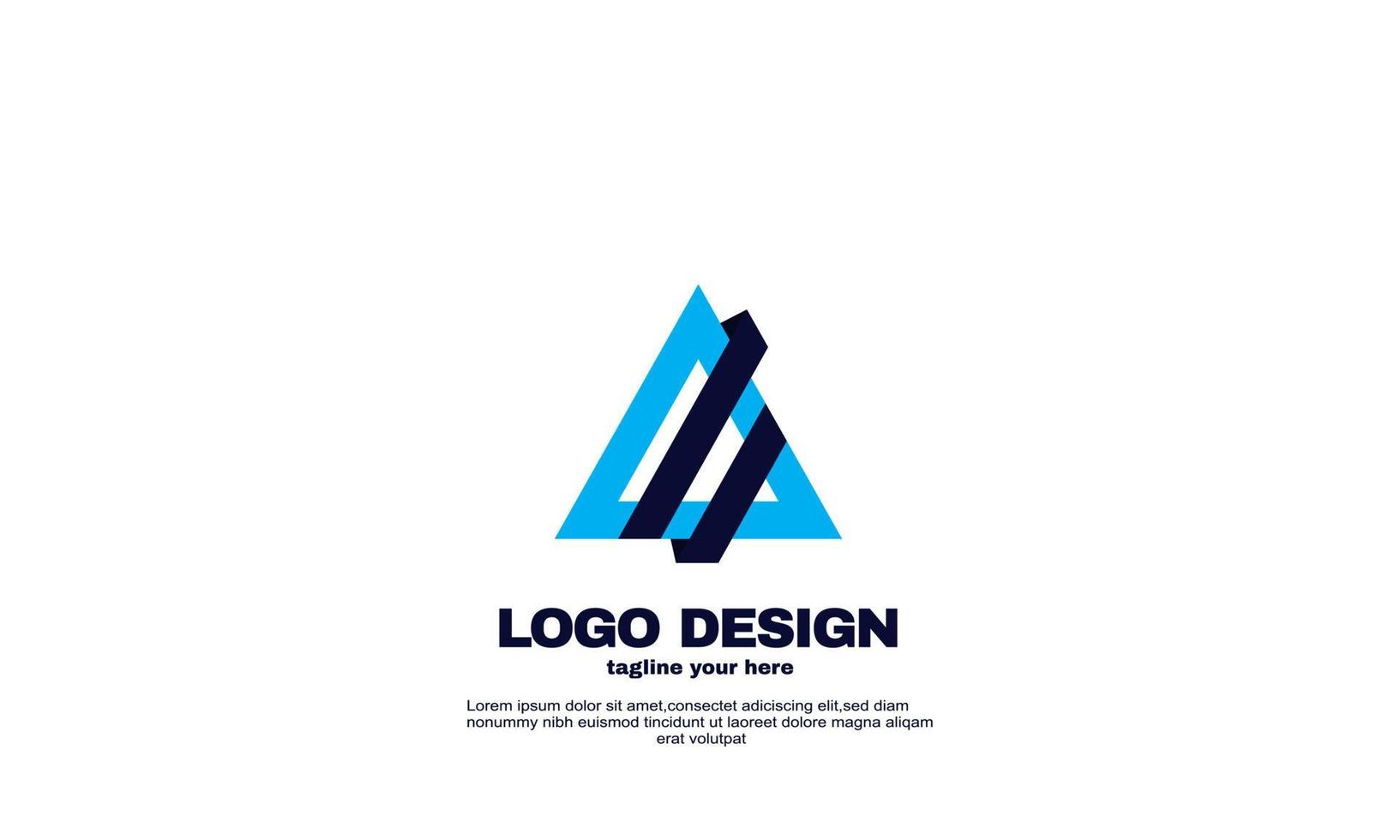 awesome creative idea best cute colorful business logo design template navy blue color vector