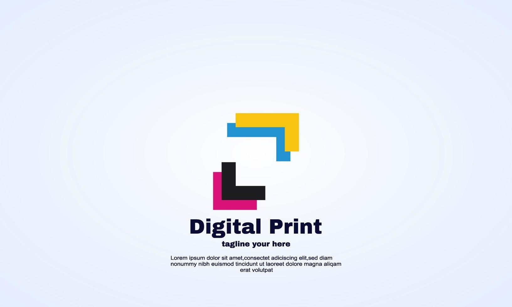 Impresionante plantilla de diseño de logotipo de impresión digital de marca vector