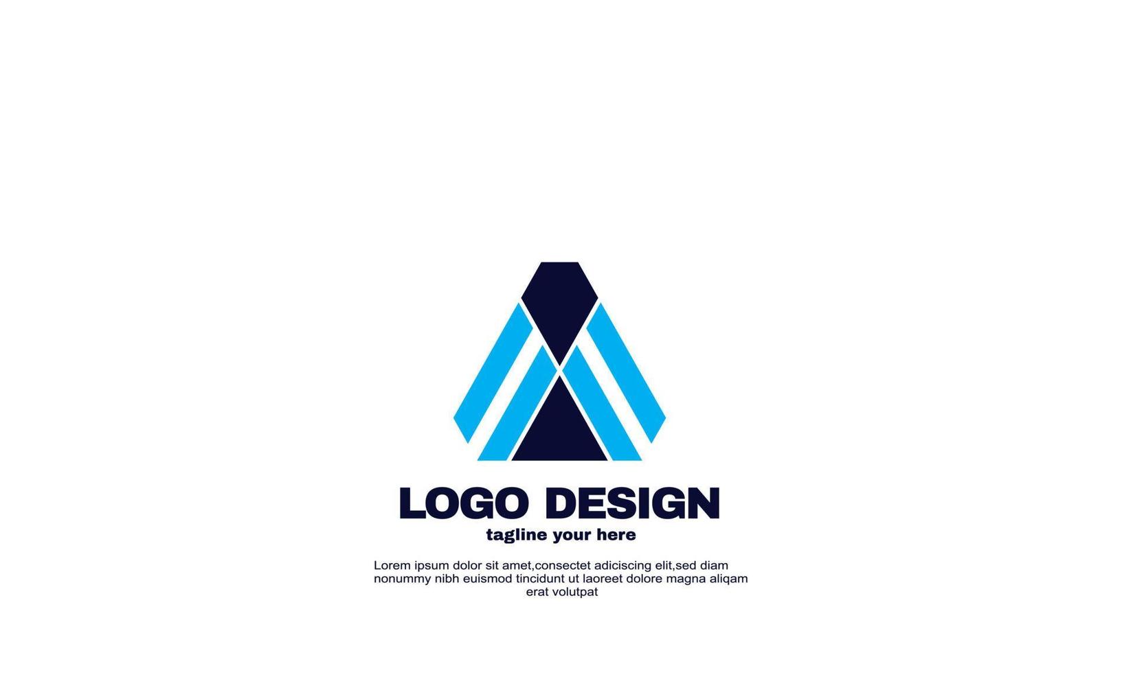 stock abstract best inspiration modern company business logo design blue navy color vector