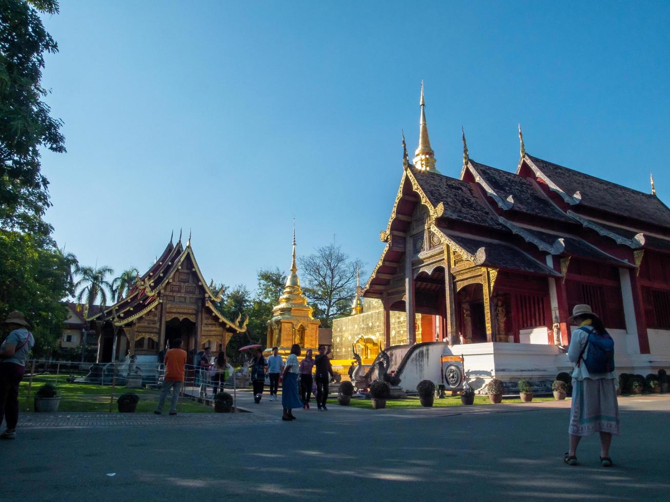 WAT PHRA SINGH TEMPLE CHIANG MAI THAILAND11 JANUARY 2020Construction of Wat Phra Singh B.E. Year 1345 when King Payu the fifth king of the Mangrai Dynasty Pagoda built for Father Kham Khu Foo. photo