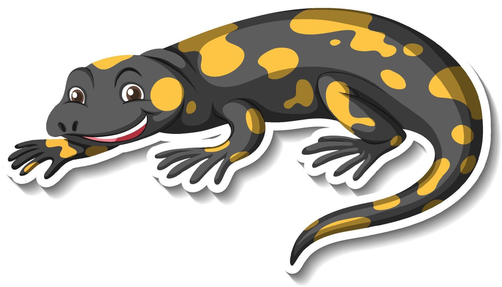 Gecko animal cartoon sticker vector