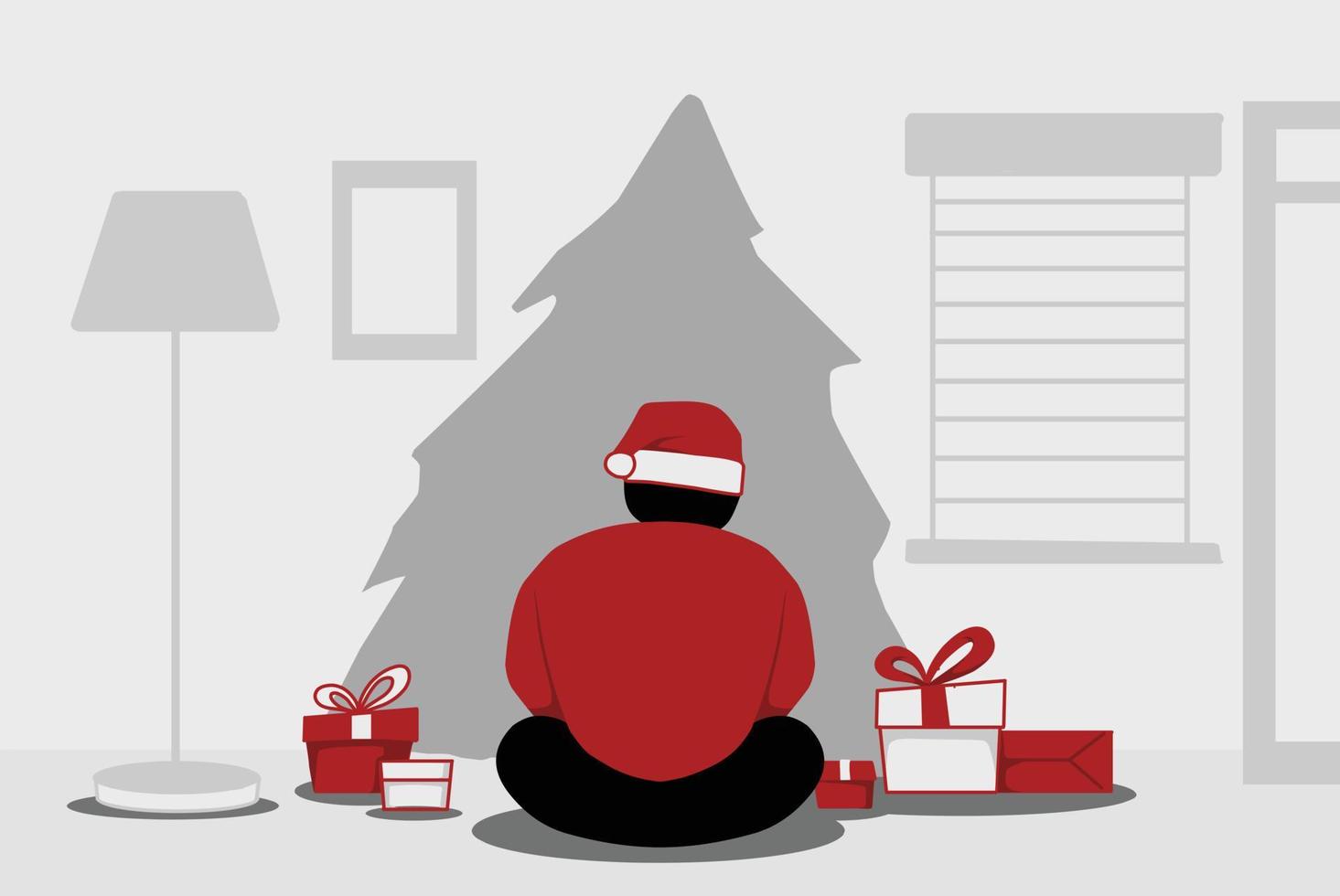 Christmas alone Vector