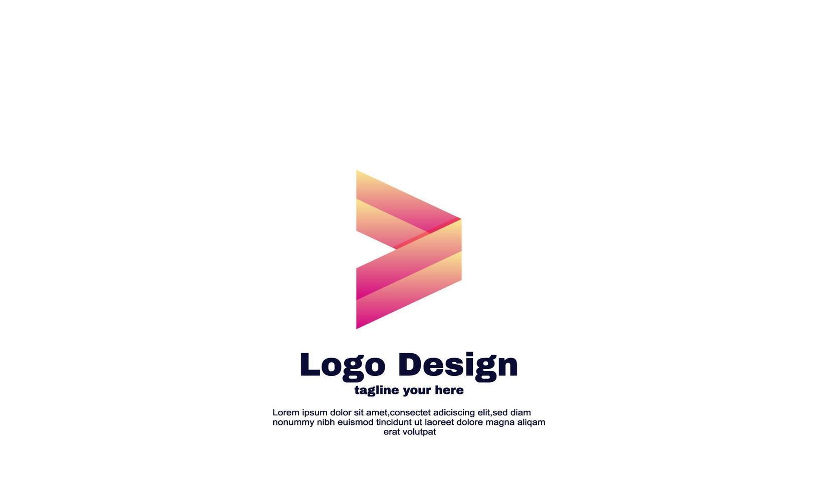 Plantilla de logotipo de diseño de flecha de botón de reproducción abstracto stock vector