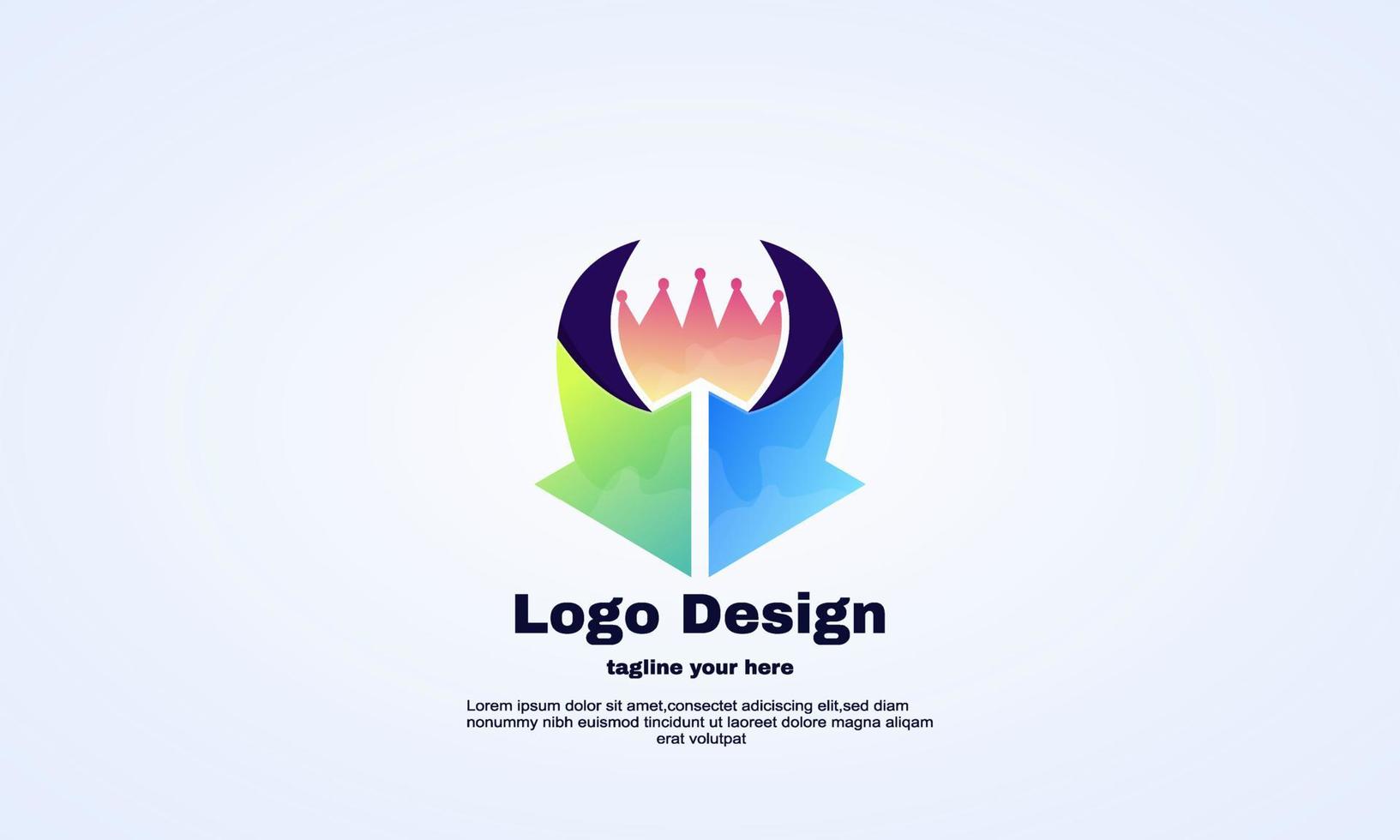 Vector de diseño de logotipo de corona de flecha financiera abstracta de valores