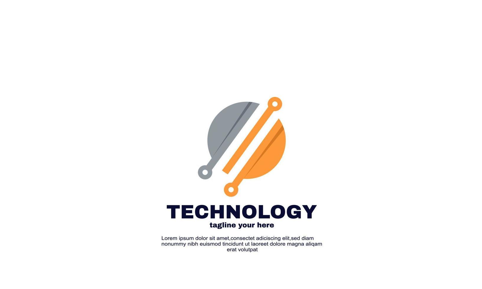 plantilla de diseño de icono de logotipo de tecnología abstracta de vector
