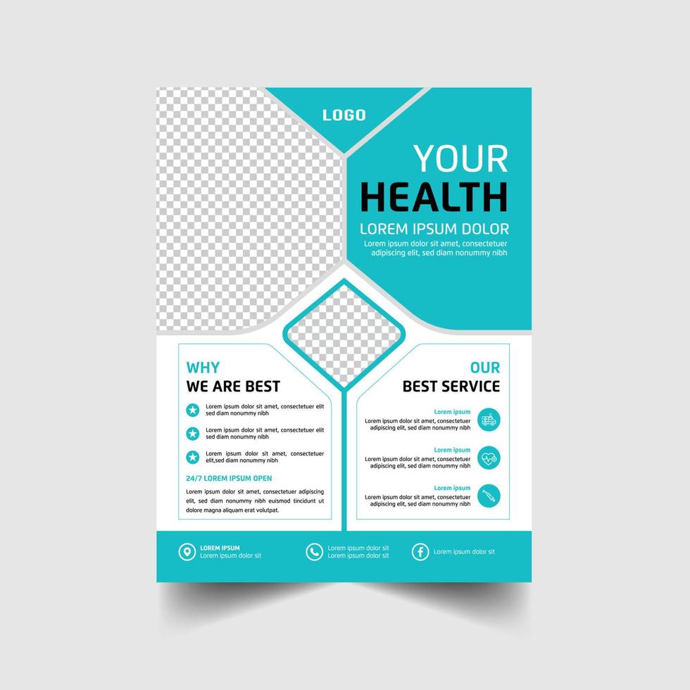 Doctor and health flyer template vector