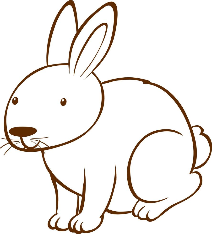 Rabbit in doodle simple style on white background vector