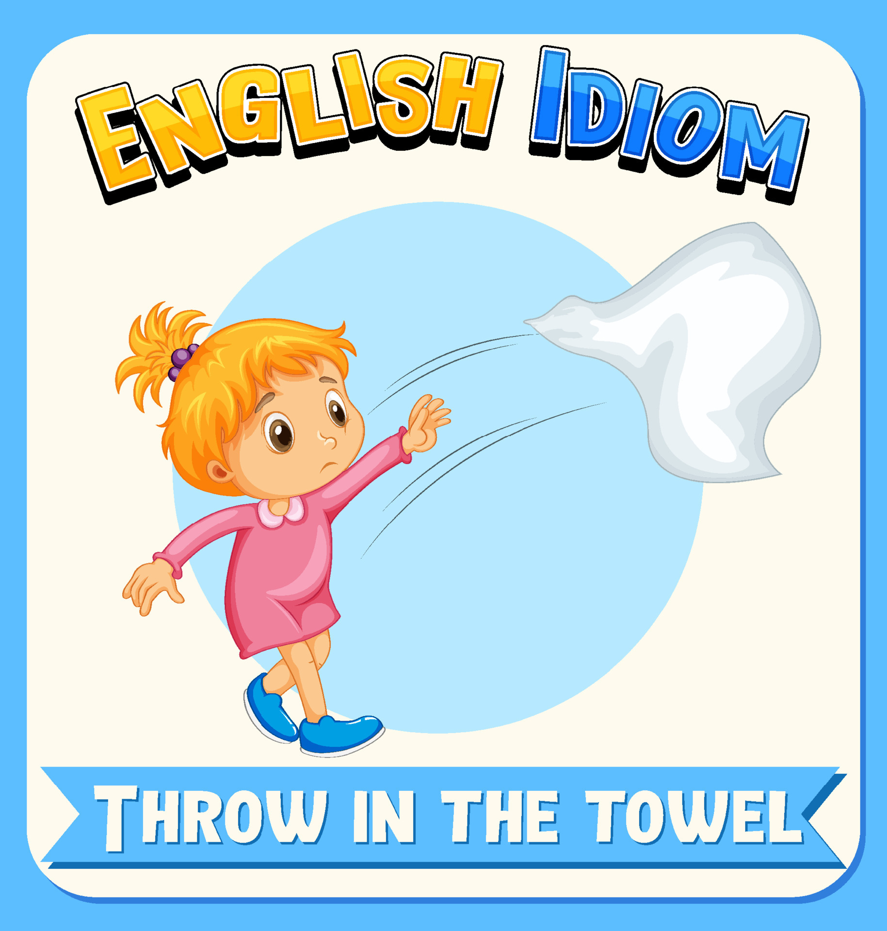 English idiom with picture description for throw in the towel 5054125