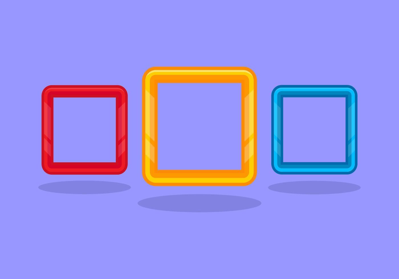 Set of Border Cartoon Icon Illustration vector