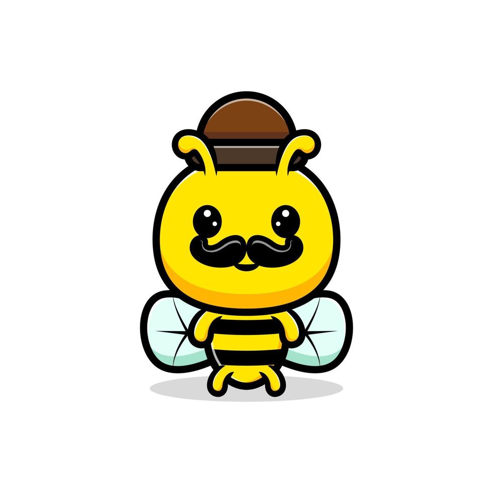 diseño de abeja melífera adulta linda. personaje de mascota animal vector